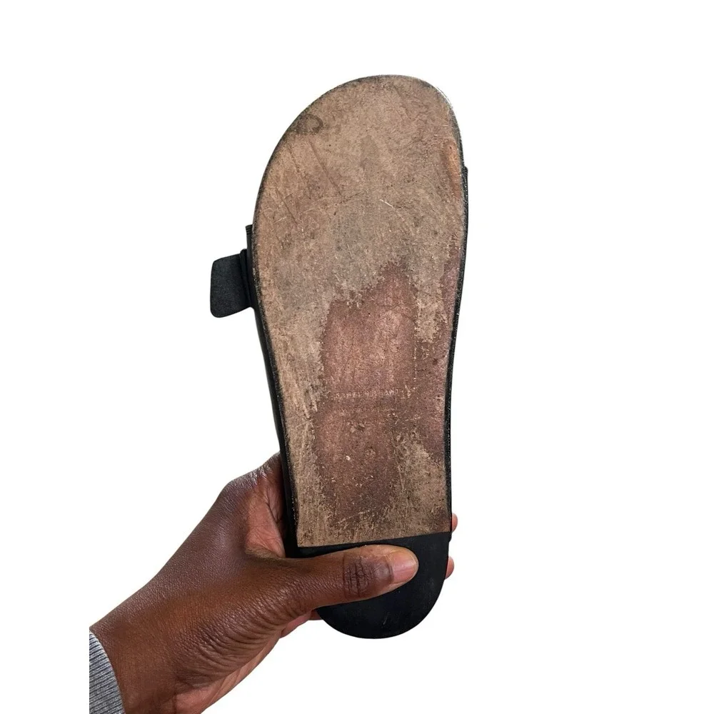 Isabel Marant Lennyo Sandals Black Leather Flat £465, Size 38 US 8